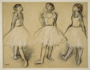 Kolme tutkimusta tanssijasta neljännessä asennossa tekijältä Hilaire Germain Edgar Degas