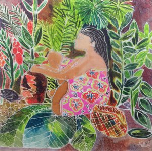 Potter in the Tropics (värilliset musteet silkille) tekijältä Hilary Simon