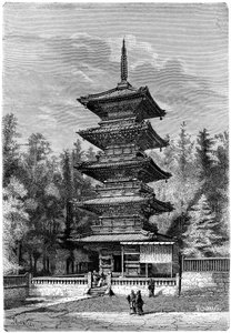 Buddhalainen temppeli, Nikko, Japani, 1895.