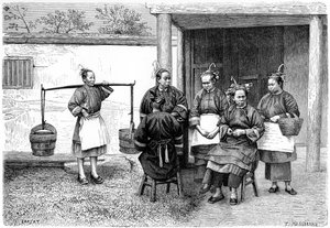 Fokienin maakunnan asukkaat Kiinassa, 1895.