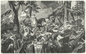 Charlemagne ylittää Alpit, 773 (kaiverrus) tekijältä Hippolyte Delaroche