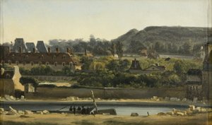 Saint Louis -sairaala ja Buttes-Chaumont, Pariisi, n. 1830 (öljy kankaalle) tekijältä Hippolyte Adam