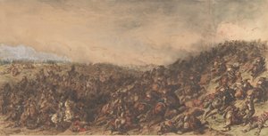 Battle Scene Waterloo, 1815-66.