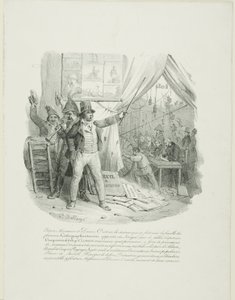 Tulkaa sisään, hyvät naiset ja herrat, Sisällä näette kuuluisan litografianantoccinin perheen... "Albumin vuodelta 1824" etusivun kuva. tekijältä Hippolyte Bellange