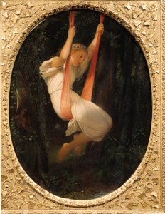 Nuori tyttö keinussa Paul Delarochen maalaus tekijältä Hippolyte Delaroche