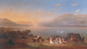 Keisarinna Josephine (1763-1814) saapuu vierailemaan Napoleonin (1769-1821) luona Italiassa Gardajärven rannalla