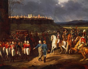 Napoleon Bonaparte tapaa brittivankeja Astorgassa La Corunan taistelun jälkeen