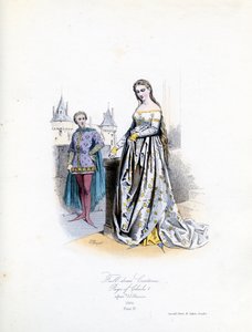 Jalo nainen täydessä mekossa tekijältä Hippolyte Louis and Polydore Pauquet