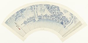 Piirros kukkien ihailusta huvitalojen läpi Seiro hanami ryakuzu (otsikko esineessä) tekijältä Hiroshige (I) , Utagawa