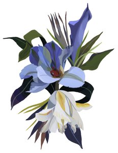 Tulppaaniaiheeseen perustuva kuvitteellinen kukka. tekijältä Hiroyuki Izutsu