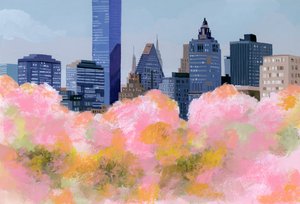 New York ja kirsikankukat, 2016, tekijältä Hiroyuki Izutsu