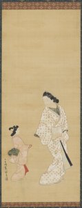 Yujo ja tyttö, 1688-1697. tekijältä Hishikawa Morofusa