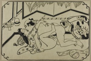 Arkki shunga-albumista tekijältä Hishikawa Moronobu
