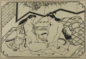 Arkki shunga-albumista tekijältä Hishikawa Moronobu