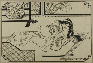 Arkki shunga-albumista tekijältä Hishikawa Moronobu