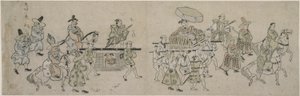 Korean suurlähetystön paraati tekijältä Hishikawa Moronobu