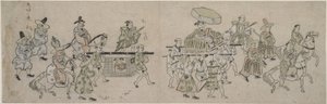 Korean suurlähetystön paraati tekijältä Hishikawa Moronobu