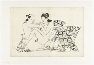 Eroottinen esitys tekijältä Hishikawa Moroshige (attributed to)