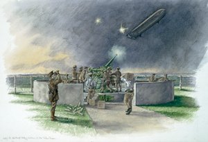 Lodge Hill Battery, Chatham, Kent, ensimmäinen maailmansota, 1914-1918 c2000s tekijältä Historic England Staff graphic artist