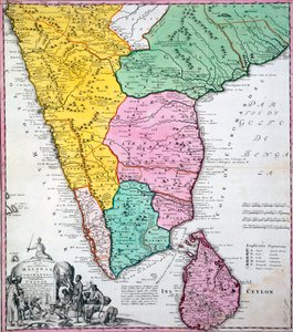 Intian niemimaan kartta, 1733 (käsinvärinen kaiverrus)