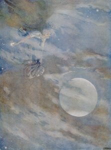 Minun täytyy noutaa alas kaikki tähdet voidakseni puolaa ne "Ole-Luk-Oien" tarinasta Hans Christian Andersenin (1805-75) "Fairy Tales" -julkaisussa 1920 (akvarelli paperille) tekijältä Honor Charlotte Appleton