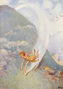 "Neljässäkymmenessä minuutissa laitan vyön maan ympärille" (väriliitos). tekijältä Honor Charlotte Appleton