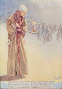 "Scrooge Regarding the Poor", kuvitus Charles Dickensin (1812-70) "Joululauluun" (1843) (värilitho)