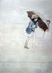 The Rain (akvarelli vartalovärillä ja kynällä paperille)