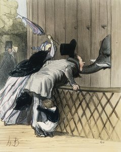 Pelko Jardin des Plantesissa, Honore Daumierin, Aubert et Compagnien "Les Etrangers a Paris" -kirjoituksesta, 1844 tekijältä Honoré Daumier