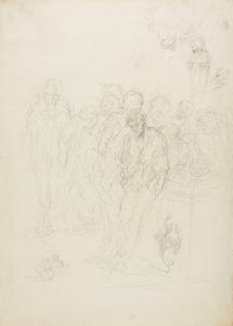 Ryhmä miehiä ja muita luonnoksia, 1857 tekijältä Honoré Daumier