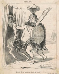 Achille Vèron vetäytyy telttaan tekijältä Honoré Daumier