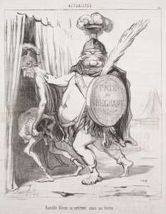 Tosiasiat: Akhilleus vetäytyy telttaan tekijältä Honoré Daumier