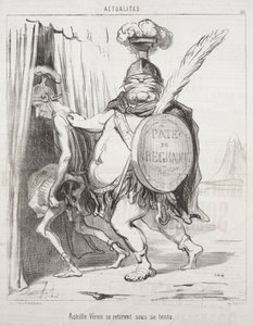 Tosiasiat: Akhilleus vetäytyy telttaan, 1850. tekijältä Honoré Daumier