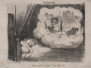 Tosiasiat nro 238: Unelmoi, että hän oli voittanut monia kultaharkkoja, 1851. tekijältä Honoré Daumier