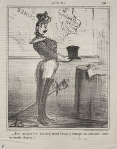 Tosiasiat nro 249: Sanotaan, että joudun pian vaihtamaan kruununi..., 1855. tekijältä Honoré Daumier