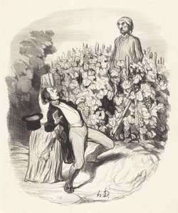 Ah! Saperlotte, taidamme olla puristuksissa! tekijältä Honoré Daumier