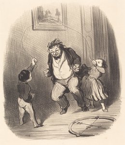Tule, isä... lisää... kolmekymmentäkaksi kierrosta!... tekijältä Honoré Daumier