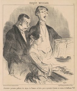 Pariisin amatöörit nauttivat Rossinin oleskelusta tekijältä Honoré Daumier