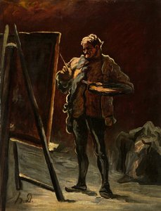 Taiteilija, n. 1870-1875 tekijältä Honoré Daumier