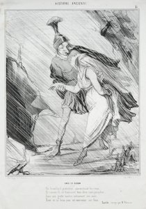 Muinaisen historian levy 15: Aeneas ja Dido, 1842. tekijältä Honoré Daumier