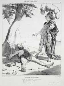 Muinainen historia, levy 20: Aleksanteri ja Diogenes tekijältä Honoré Daumier