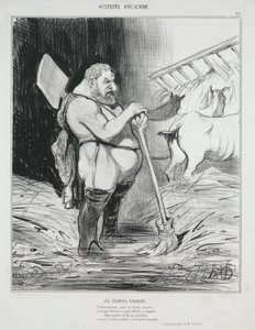 Muinainen historia, levy 26: Augeasin talli, 25. syyskuuta 1842. tekijältä Honoré Daumier