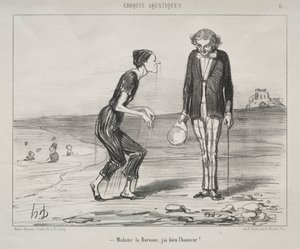 Aquatic Sketches, levy 8: Madame la Baronne, se on kunniani... tekijältä Honoré Daumier