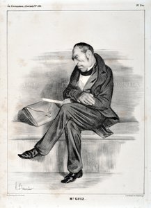 Honore Daumierin (1808-1879) taideteos. Charivari on vuodelta 1833: Serie Celebrites de la caricature “” M. Guiz...”” KUUTATAIDEMUSEO – PALACE LONGCHAMP, MARSEILLE tekijältä Honoré Daumier