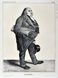 Honore Daumierin (1808-1879) taideteos. Charivari on vuodelta 1833: Serie Celebrites de la Caricature “” M. Barthe”” KUUTATAIDEMUSEO – PALAIS LONGCHAMP, MARSEILLE tekijältä Honoré Daumier