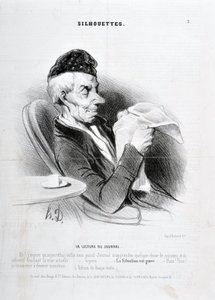 Honore Daumierin (1808-1879) taideteos. Charivari on vuodelta 1840: SOUXETTES-sarja "" Sanomalehden lukeminen "" MUSEE DES BEAUX ARTS - PALAIS LONGCHAM tekijältä Honoré Daumier