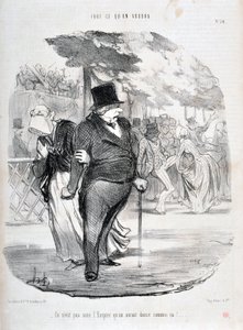 Honore Daumierin (1808-1879) taideteos. Charivari on vuodelta 1849: Sarja KAIKKI MITÄ TULETT “” Ei ole Imperiumin alla, että tanssiisimme näin!...”” KUUTATAIDEMUSEO - PALACE LONGCHAMP, MARSEILLE tekijältä Honoré Daumier