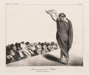 Ateenalaiset varokaa Phillipiä! (Demosthenes ateenalaisille) tekijältä Honoré Daumier