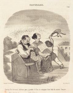 Italialaisten terassien edut... tekijältä Honoré Daumier