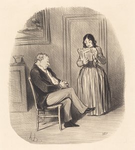 Porvaria luetaan, päivällisen jälkeen muutama luku... tekijältä Honoré Daumier